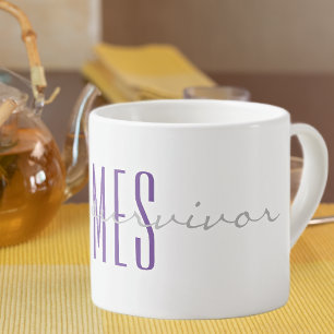 Lila Monogram Soft Grått i'är en efterlevande 6oz Espressomugg