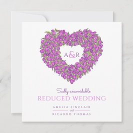 Lila, monogram, tulpaner Hjärtat reducerat bröllop Meddelande