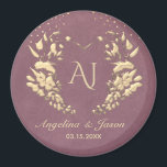 Lila Monogram Wedding Favor Magnet<br><div class="desc">Lavender och Guld Monogram Initialer Wedding Favor - med initialer av Bride och Groom. Enkel,  snyggt,  glam,  unik. Allt grafiskt inslag är fritt att byta,  flytta eller ta bort - njut av och skapa den bästa kombinationen!</div>