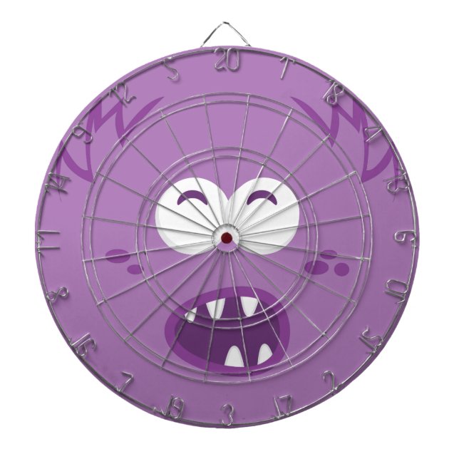 Lila Monster Ansikte Dart Board Piltavla (Framsidan)