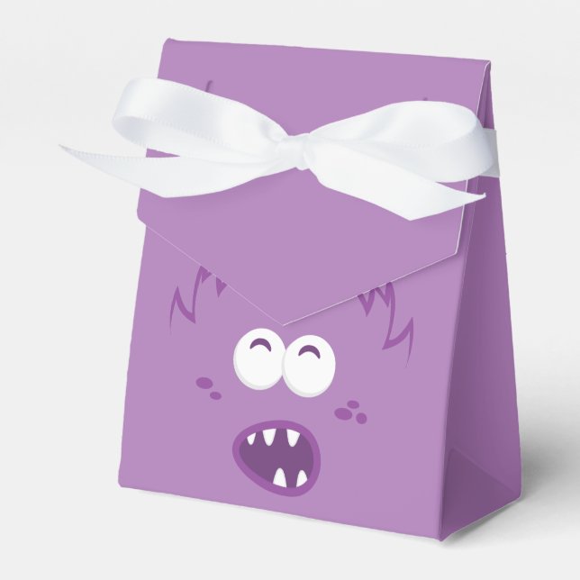 Lila Monster Ansikte Gift Box Presentaskar (Framsidan Sidan)