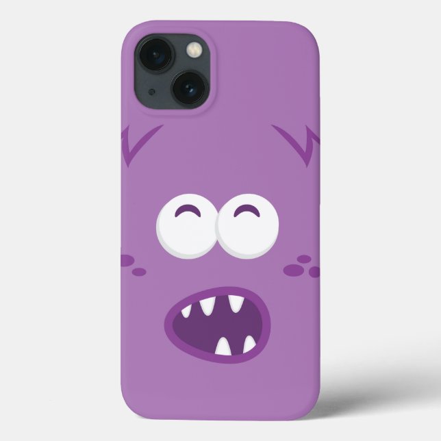 Lila Monster Ansikte iPad Case (Baksida)