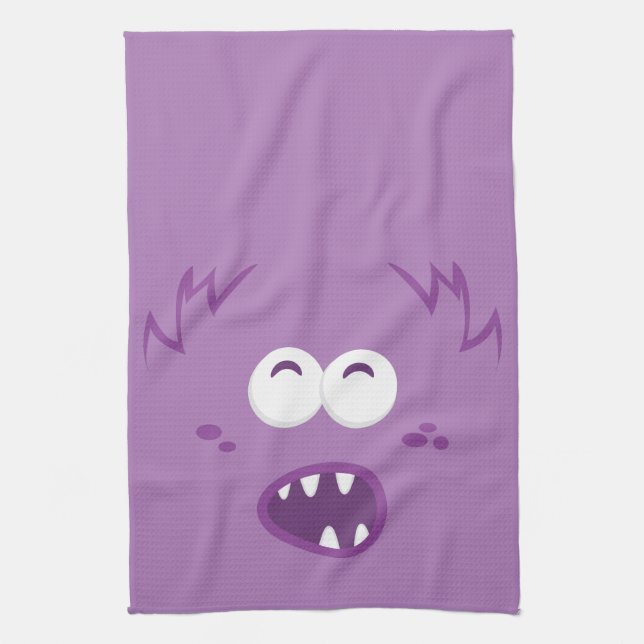 Lila Monster Ansikte Kitchen Towel Kökshandduk (Vertikal)