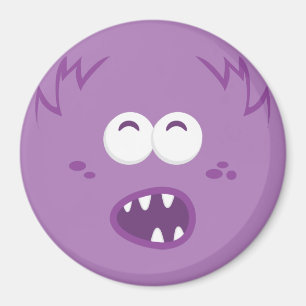 Lila Monster Ansikte Magnet