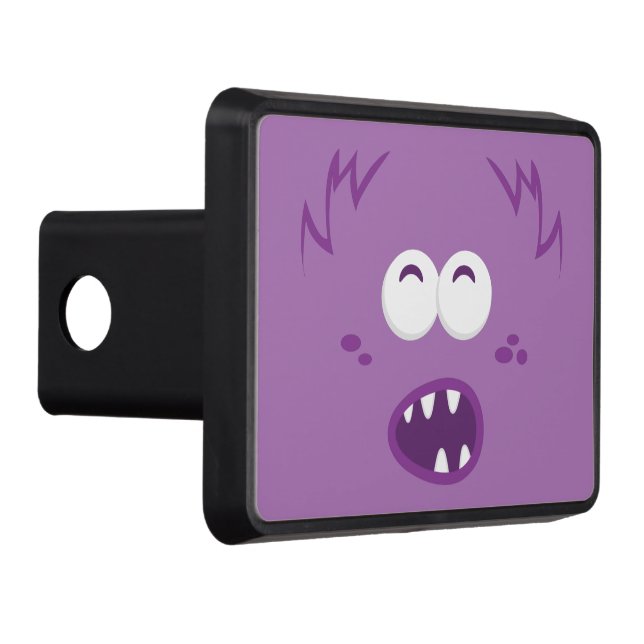Lila Monster Ansikte Trailer Hitch Cover Dragkroksskydd (Höger)