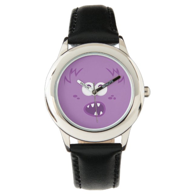 Lila Monster Ansikte Watch Armbandsur (Framsida)