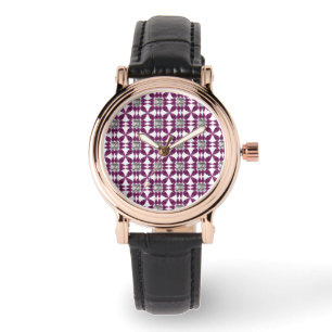 Lila Mönster Armbandsur