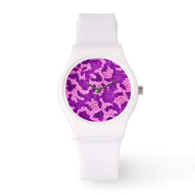 Lila Mönster Armbandsur (Framsida)
