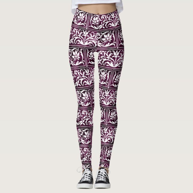 Lila mönster leggings (Framsida)
