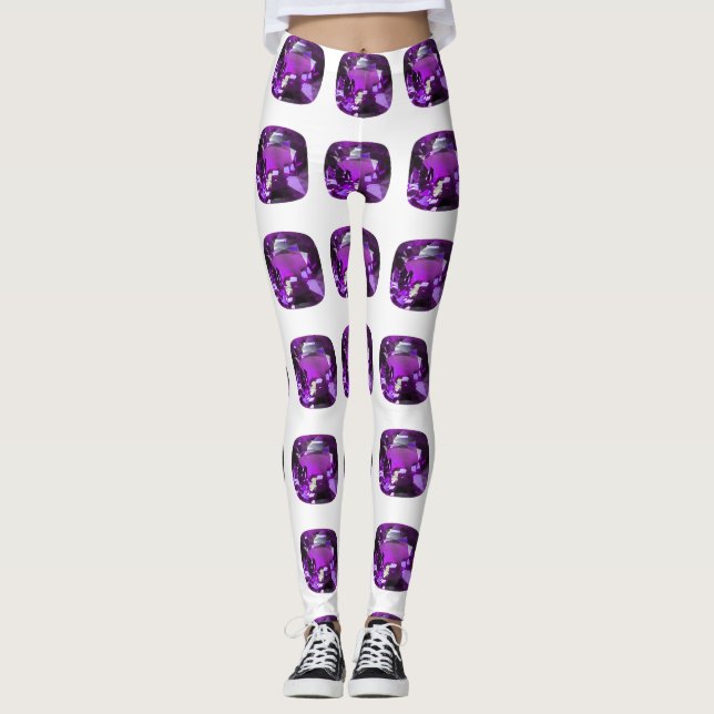 Lila Mönster Leggings (Framsida)