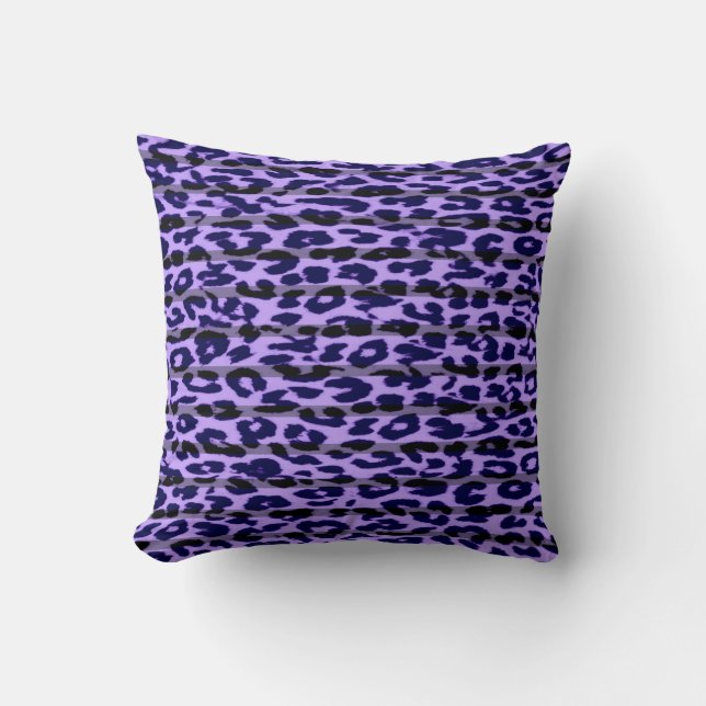 Lila mönster leopard päls abstrakt kudde (Framsida)