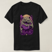 Lila monster mörk serie tröja streetwear T-shirt