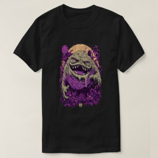 Lila monster mörk serie tröja streetwear T-shirt