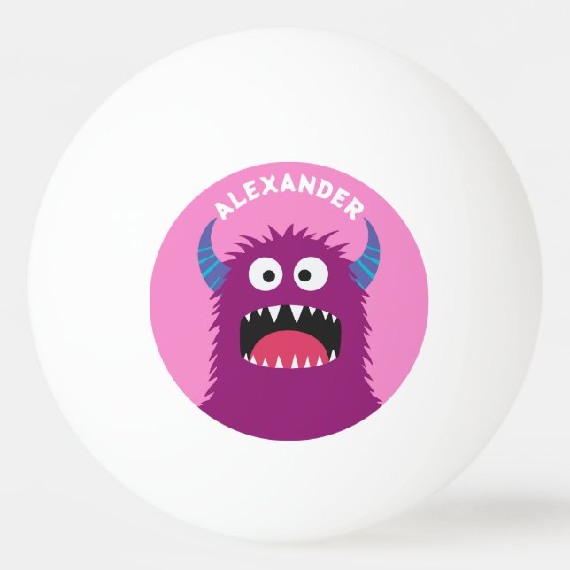 Lila Monster Personalize Pingisboll (Framsidan)