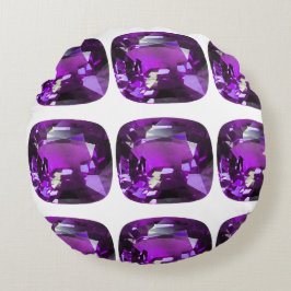 Lila Mönster Rund Kudde