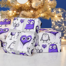 Lila Monsters Presentpapper