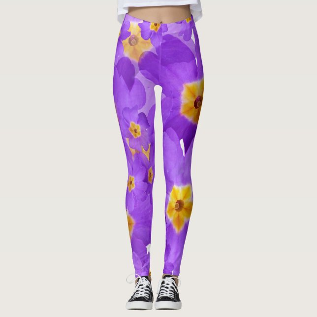 Lila Mood Blommigt Elegance anpassningsbar Legging (Framsida)