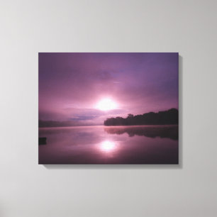 Lila Morgon Sunrise on CT River Kanvastryck