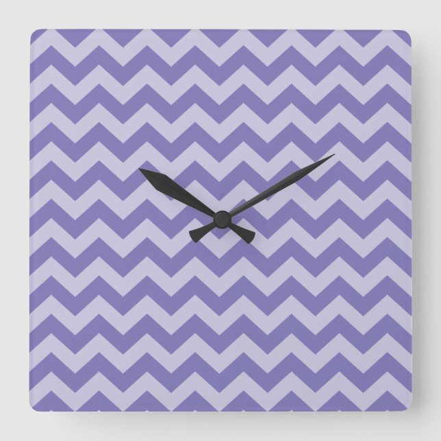 Lila Moroccan Moods Chevrons Fyrkantig Klocka (Framsida)
