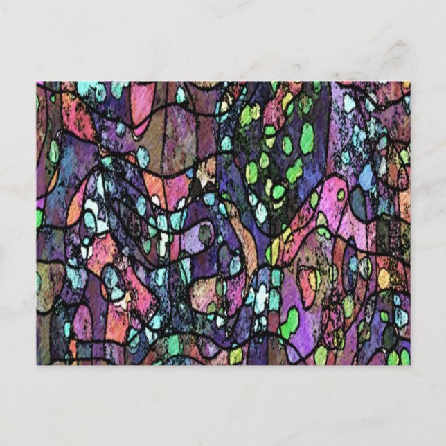 Lila Mosaic Design Vykort (Framsida)