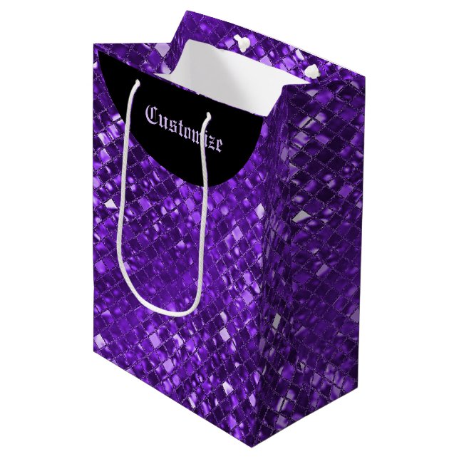 Lila Mosaic Mönster Gift Bag (Framsidan Vinklad)