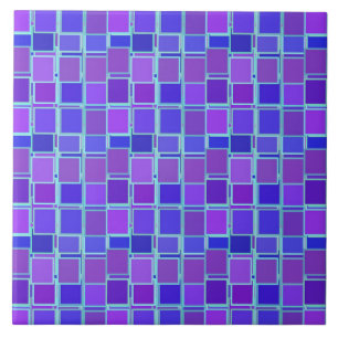 Lila Mosaic Squares Tile Mönster Kakelplatta
