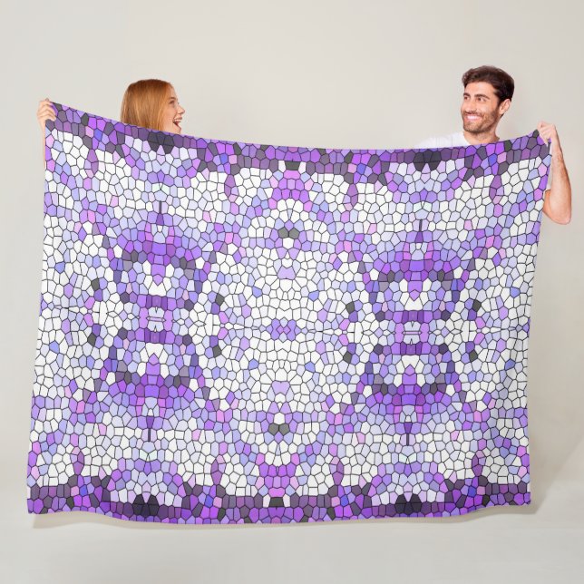 Lila - mosaik, greek stil, fleecefilt (På plats)