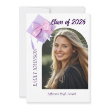 Lila mössa foto examensfest inbjudan