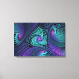 Lila möter turkos modern abstrakt Fractal Art Canvastryck