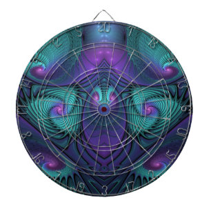 Lila möter turkos modern abstrakt Fractal Art Piltavla