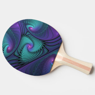 Lila möter turkos modern abstrakt Fractal Art Pingisracket