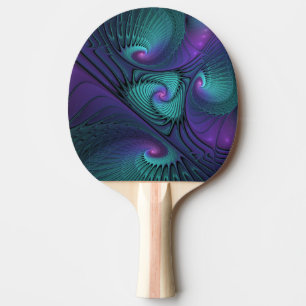 Lila möter turkos modern abstrakt Fractal Art Pingisracket