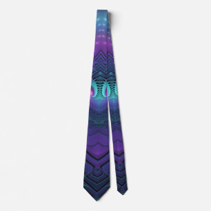Lila möter turkos modern abstrakt Fractal Art Slips