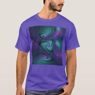 Lila möter turkos modern abstrakt Fractal Art T Shirt