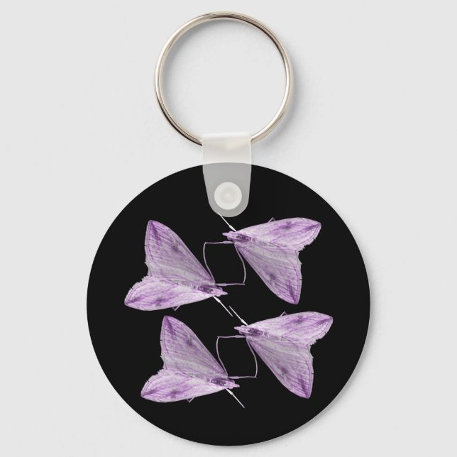Lila Moth Art Keychain Nyckelring (Framsida)