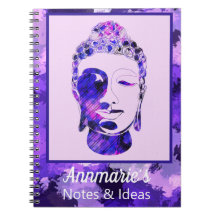 Lila Motivational Buddha Head Personlig