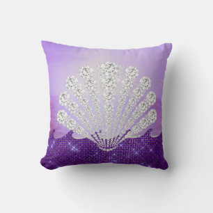 Lila Moukling Vinkarare Silver Diamond Seashell Kudde