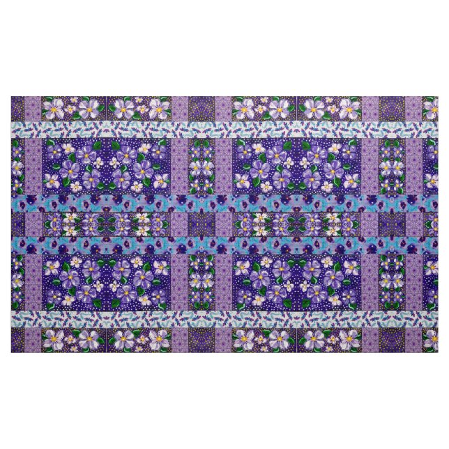 Lila Mountain Flowers Fabric Tyg (Yard)