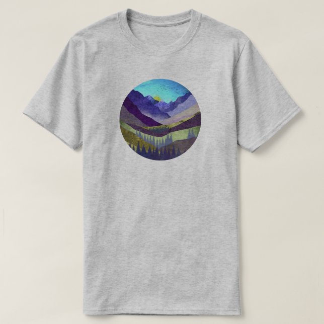 Lila Mountain Majesty T Shirt (Design framsida)