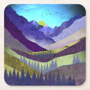 Lila Mountain Majesty Underlägg Papper Kvadrat