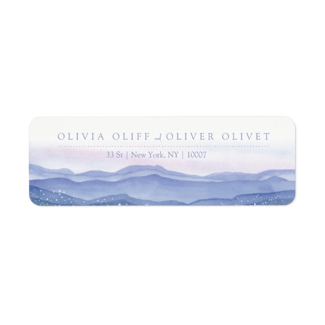 Lila Mountains Returadress Returadress Etikett (Framsidan)