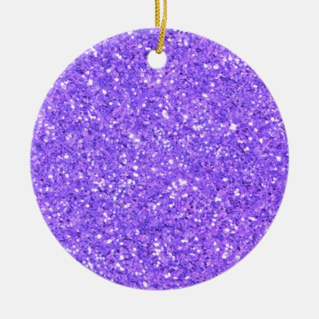 Lila mousserande glitter mönster julgransprydnad keramik (Framsidan)