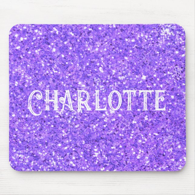 Lila mousserande glitter mönster musmatta (Framsidan)