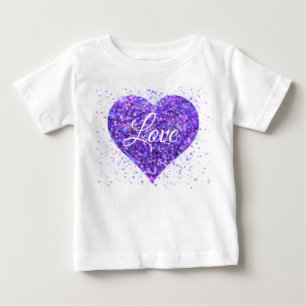 Lila mousserande sekvenser, kärlek graffiti valent t shirt
