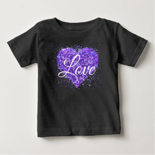 Lila mousserande sekvenser, kärlek graffiti valent t shirt