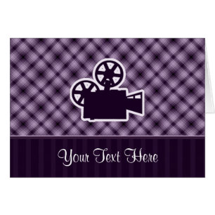 Lila Movie Camera Hälsningskort
