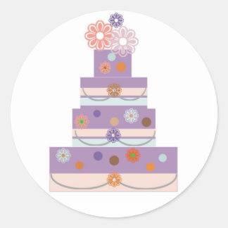 LILA MULTI CAKE STICKER RUNT KLISTERMÄRKE
