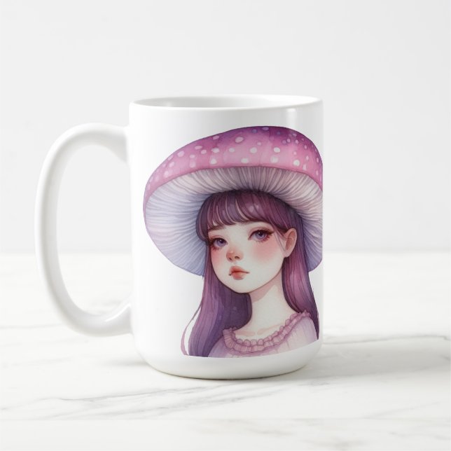 Lila Mushroom Girl Kaffemugg (Vänster)