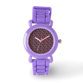 Lila Mushroom Löv Mönster Silicone Watch Armbandsur