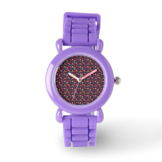 Lila Mushroom Löv Mönster Silicone Watch Armbandsur